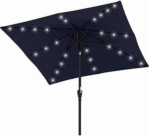 ABCCANOPY Durable Solar Led Patio Umbrellas with 32LED Lights 9FT (Orange)