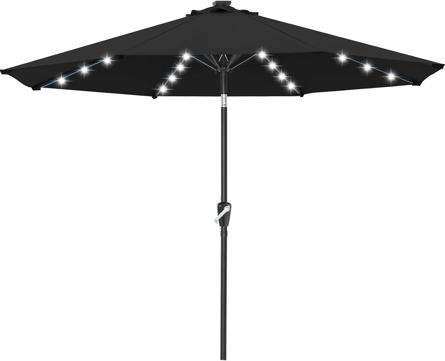 ABCCANOPY Durable Solar Led Patio Umbrellas with 32LED Lights 9FT (Orange)