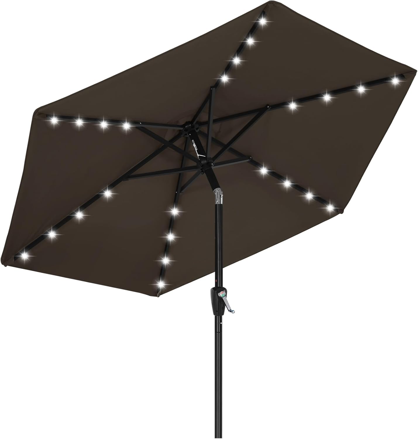 ABCCANOPY Durable Solar Led Patio Umbrellas with 32LED Lights 9FT (Orange)