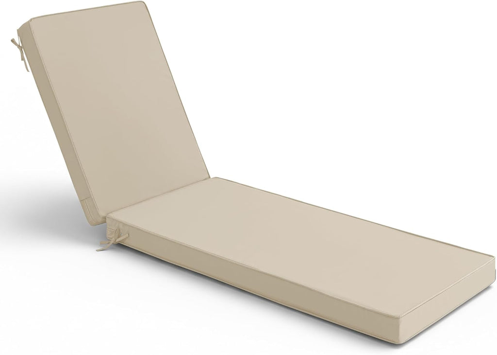 Chaise Lounge Cushions Outdoor Set of 2 - Waterproof and Fade Resistant Sun Lounger Replacement Cushions - Patio Lounger Pads with Removable Cover for Pool, Deck, Lawn, 72 x 21 x 3 Inch, Teal