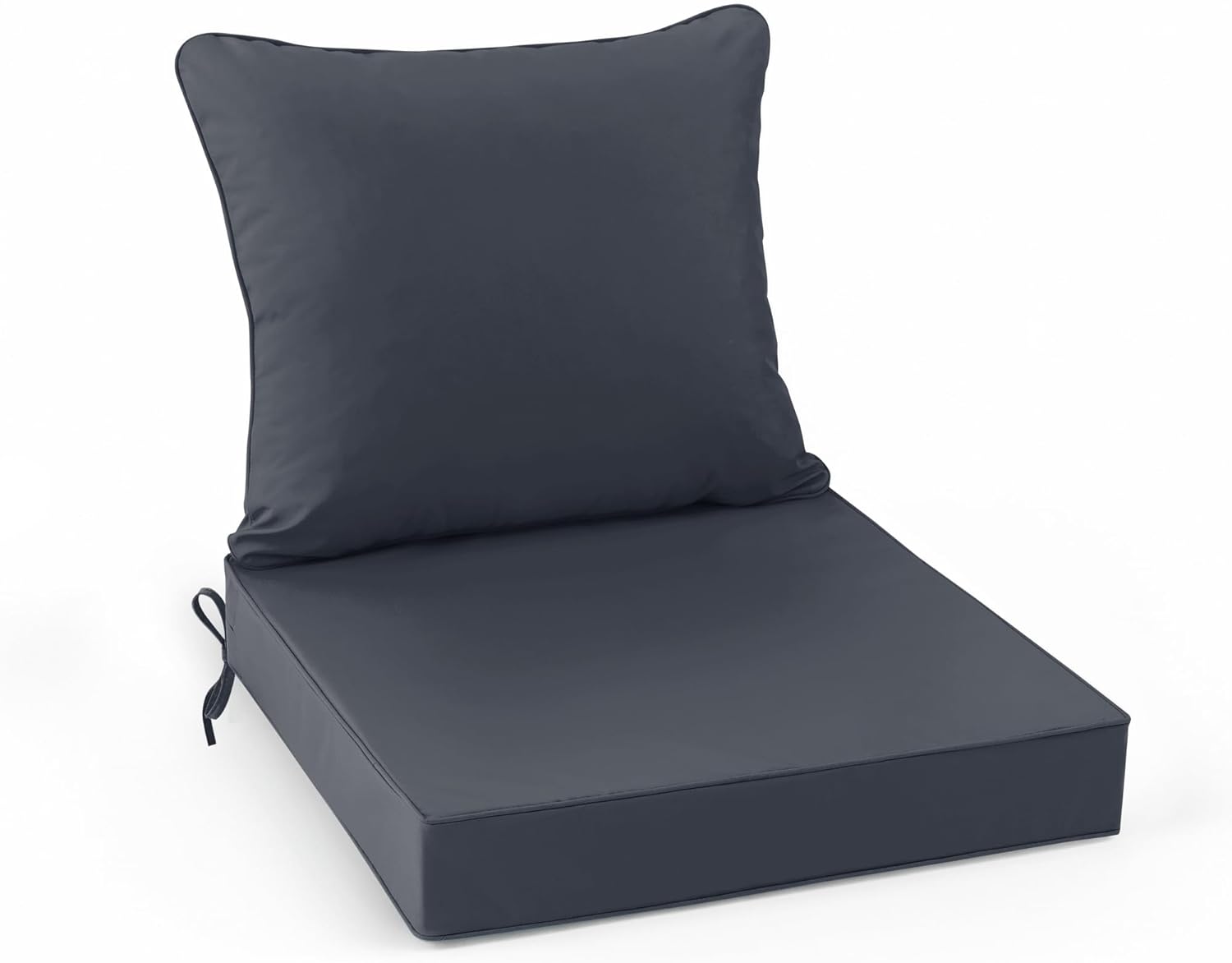 Outdoor Chair Cushions Set of 4, Waterproof Backrest and Deep Seat Cushion Set for Patio Furniture, Outdoor Sofa Replacement Cushions with Removable Cover, 24 x 24 Inch, Cream