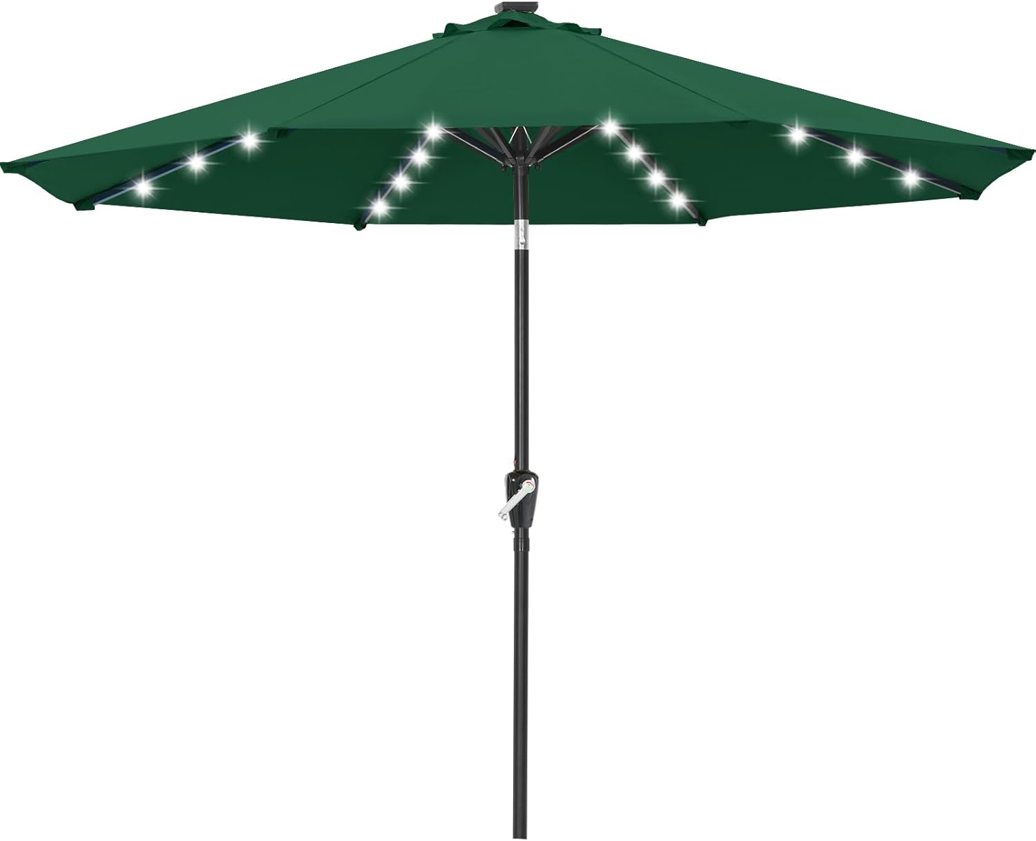 ABCCANOPY Durable Solar Led Patio Umbrellas with 32LED Lights 9FT (Orange)