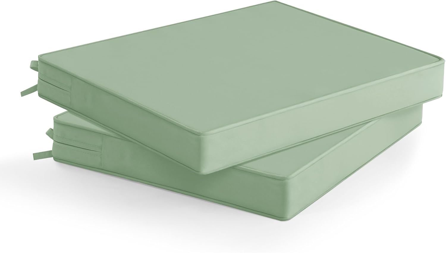 Outdoor Chair Cushions Set of 6: Waterproof & Fade Resistant Seat Cushion for Patio Furniture - 18.5 x 16 x 2 Inch Chair Pads with Ties and Hidden Zipper - Patio Chair Cushion Replacement, Beige