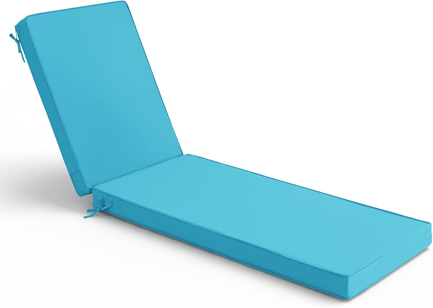 Chaise Lounge Cushions Outdoor Set of 2 - Waterproof and Fade Resistant Sun Lounger Replacement Cushions - Patio Lounger Pads with Removable Cover for Pool, Deck, Lawn, 72 x 21 x 3 Inch, Teal