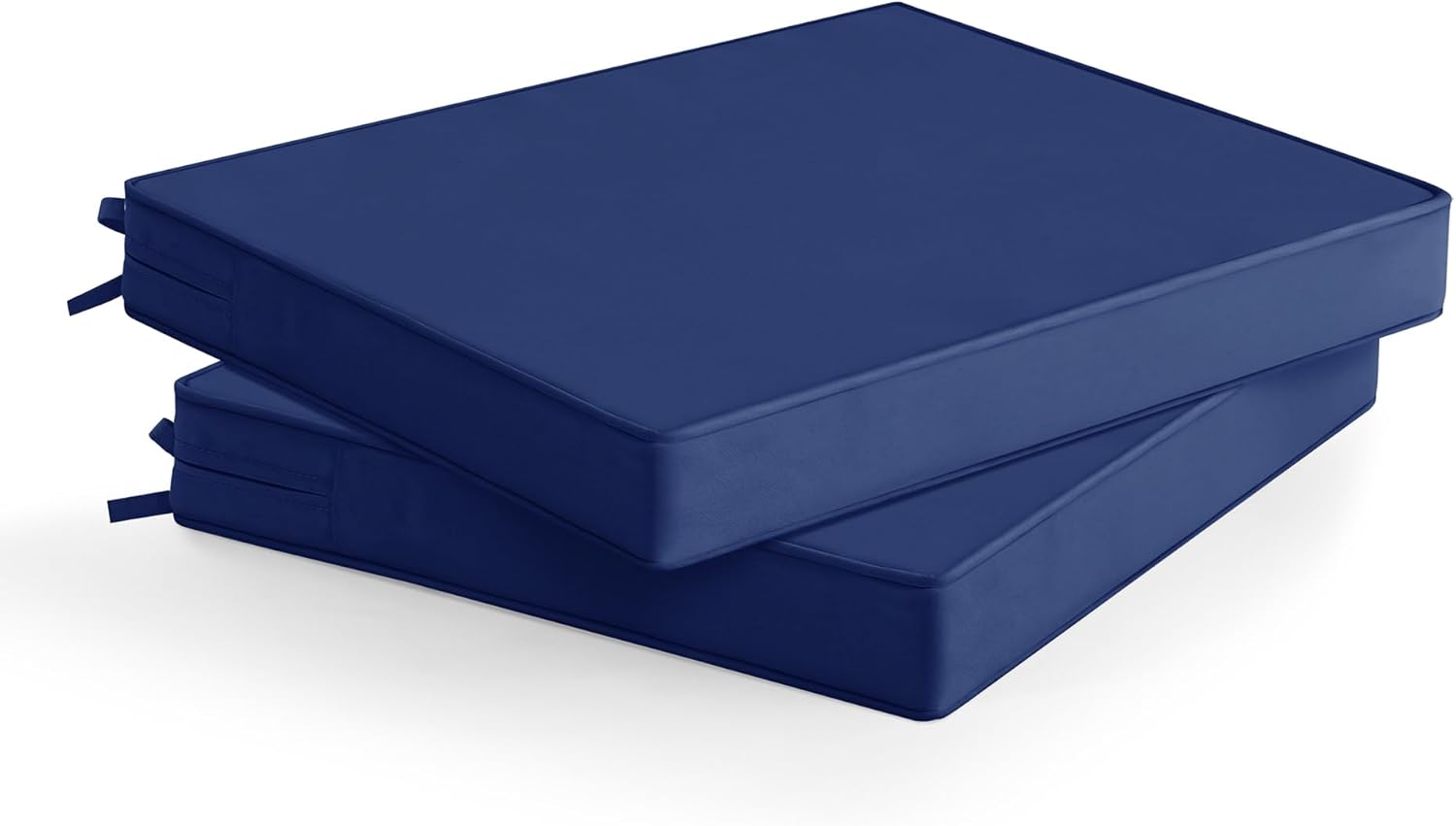 Outdoor Chair Cushions Set of 6: Waterproof & Fade Resistant Seat Cushion for Patio Furniture - 18.5 x 16 x 2 Inch Chair Pads with Ties and Hidden Zipper - Patio Chair Cushion Replacement, Beige