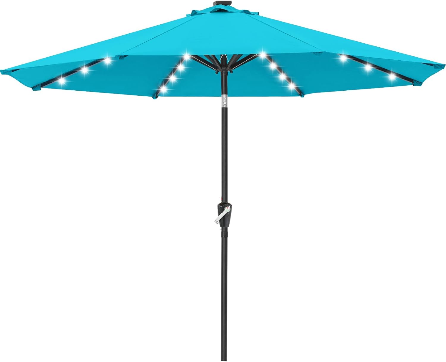 ABCCANOPY Durable Solar Led Patio Umbrellas with 32LED Lights 9FT (Orange)