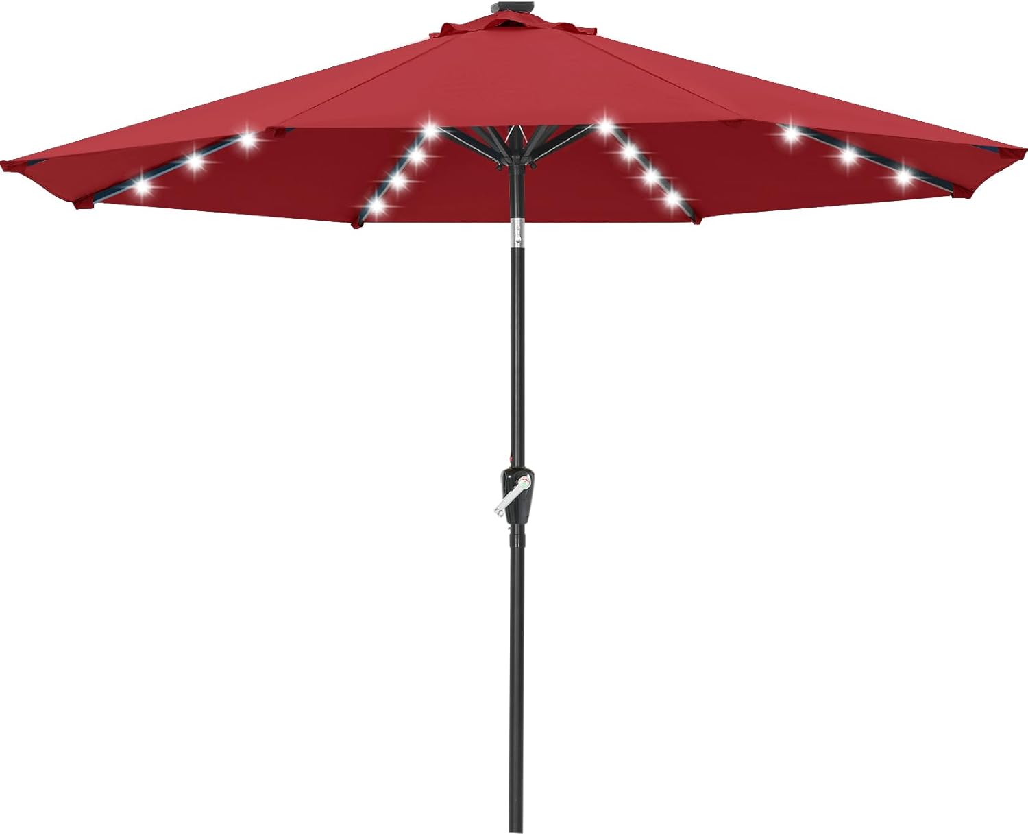 ABCCANOPY Durable Solar Led Patio Umbrellas with 32LED Lights 9FT (Orange)