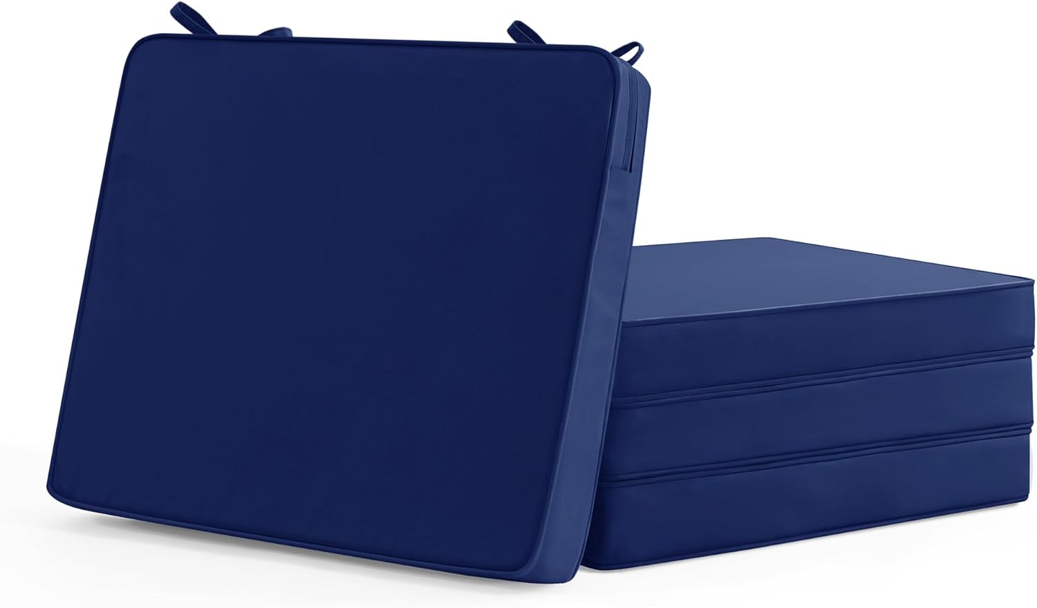 Outdoor Chair Cushions Set of 6: Waterproof & Fade Resistant Seat Cushion for Patio Furniture - 18.5 x 16 x 2 Inch Chair Pads with Ties and Hidden Zipper - Patio Chair Cushion Replacement, Beige