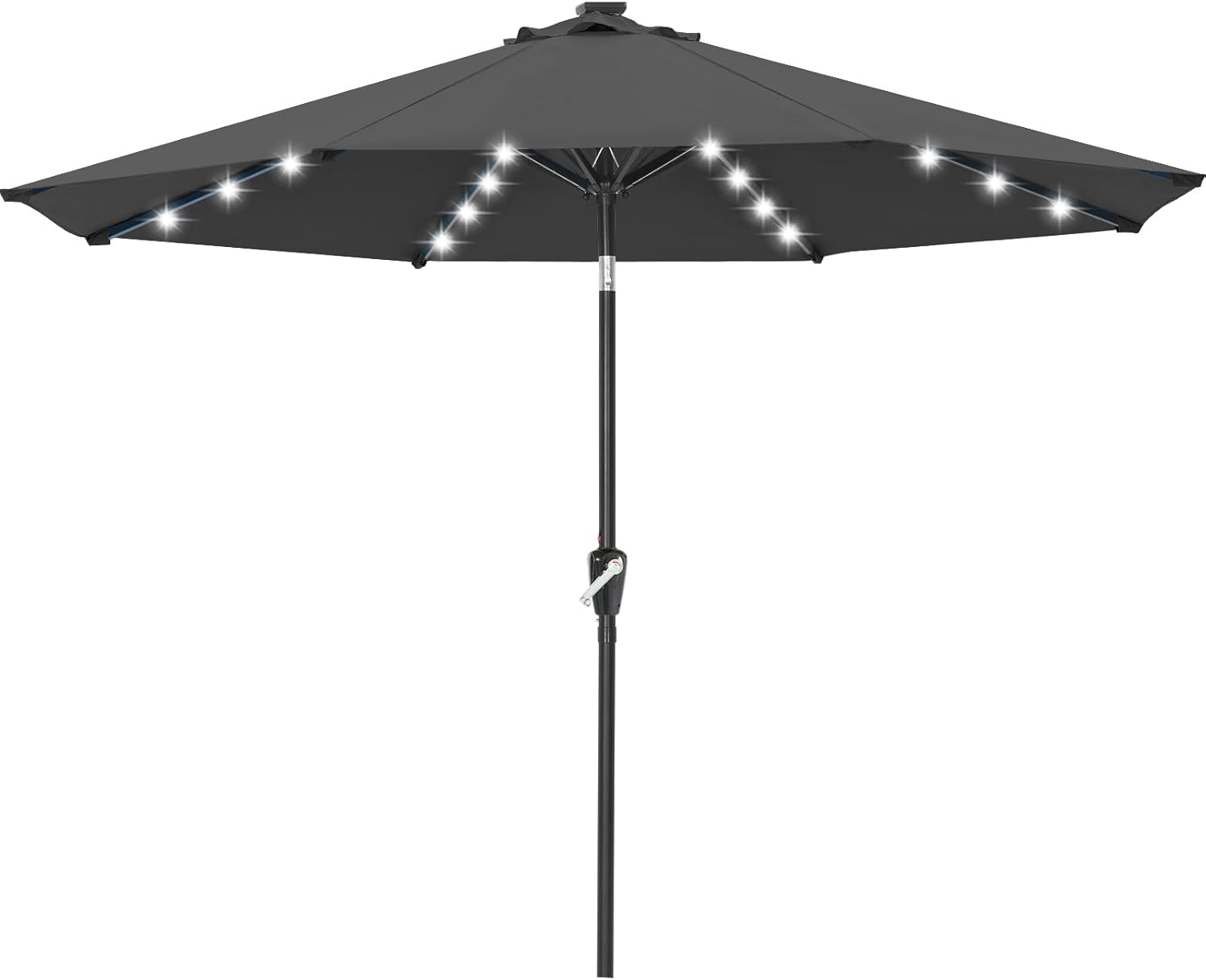 ABCCANOPY Durable Solar Led Patio Umbrellas with 32LED Lights 9FT (Orange)