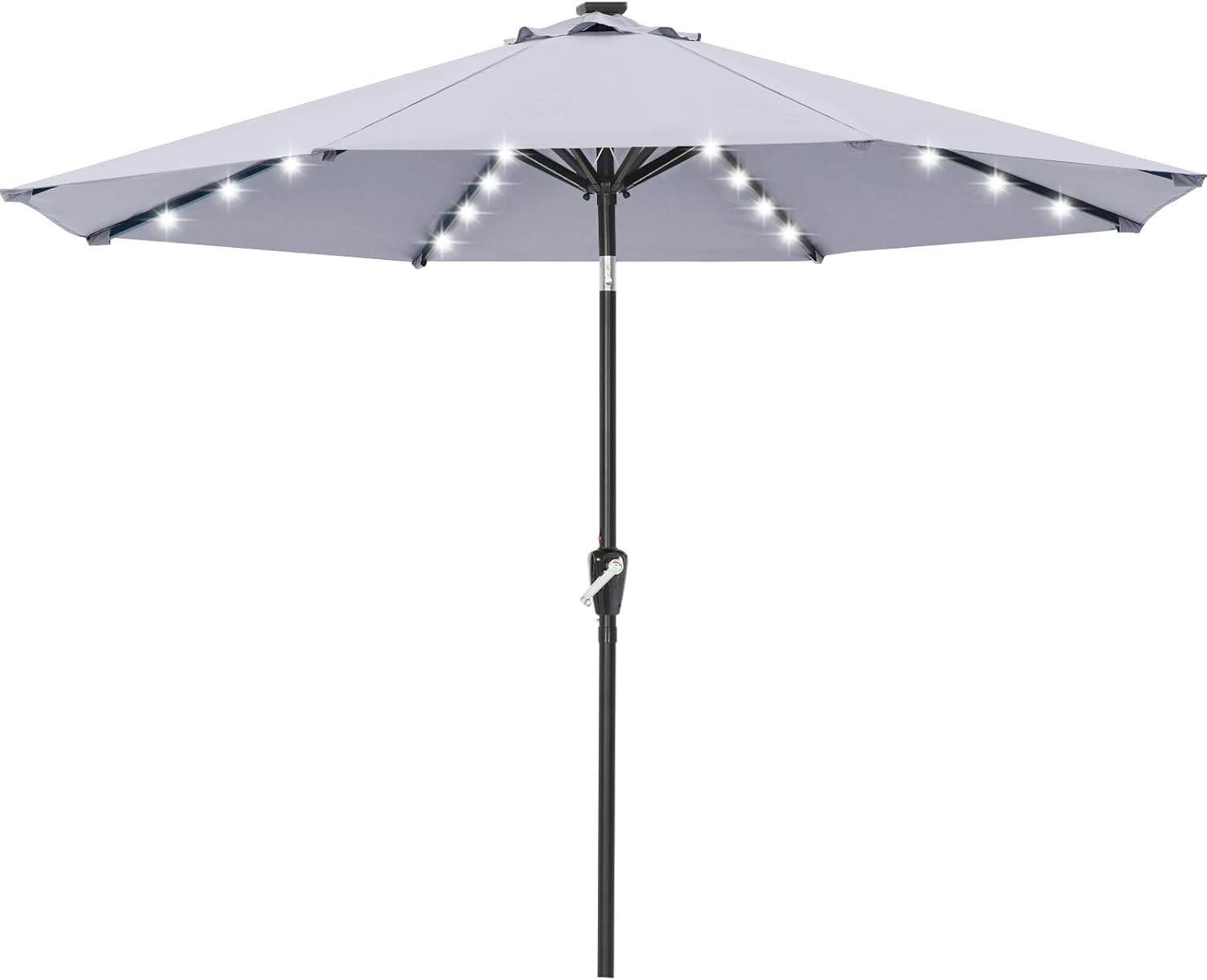 ABCCANOPY Durable Solar Led Patio Umbrellas with 32LED Lights 9FT (Orange)