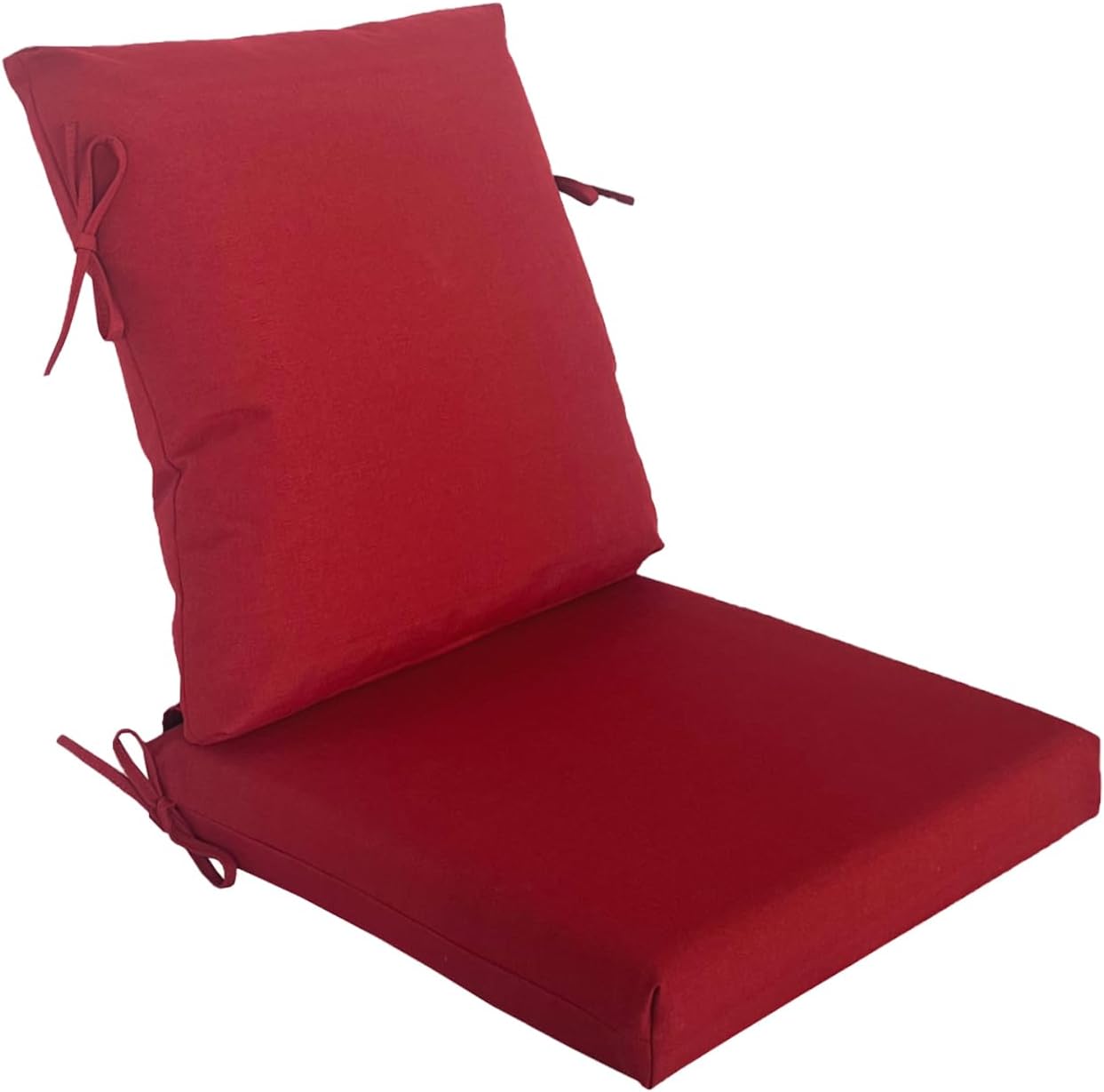 20"x20" Outdoor Universal Cushion Set of 1, Patio Cushions with Handles & Tiesi, Water-Proof Stain-Resistant UV Resistant Weather Resistant High Resilience Foam with YKK Zippers,Chili