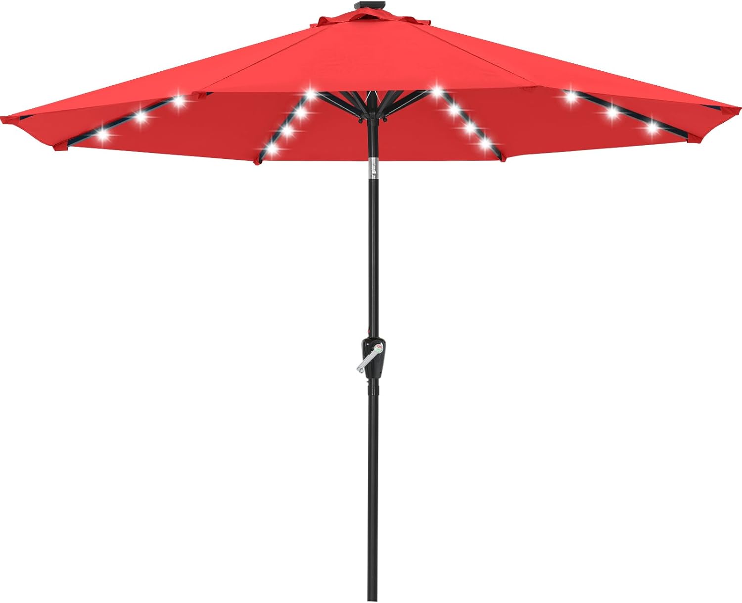 ABCCANOPY Durable Solar Led Patio Umbrellas with 32LED Lights 9FT (Orange)
