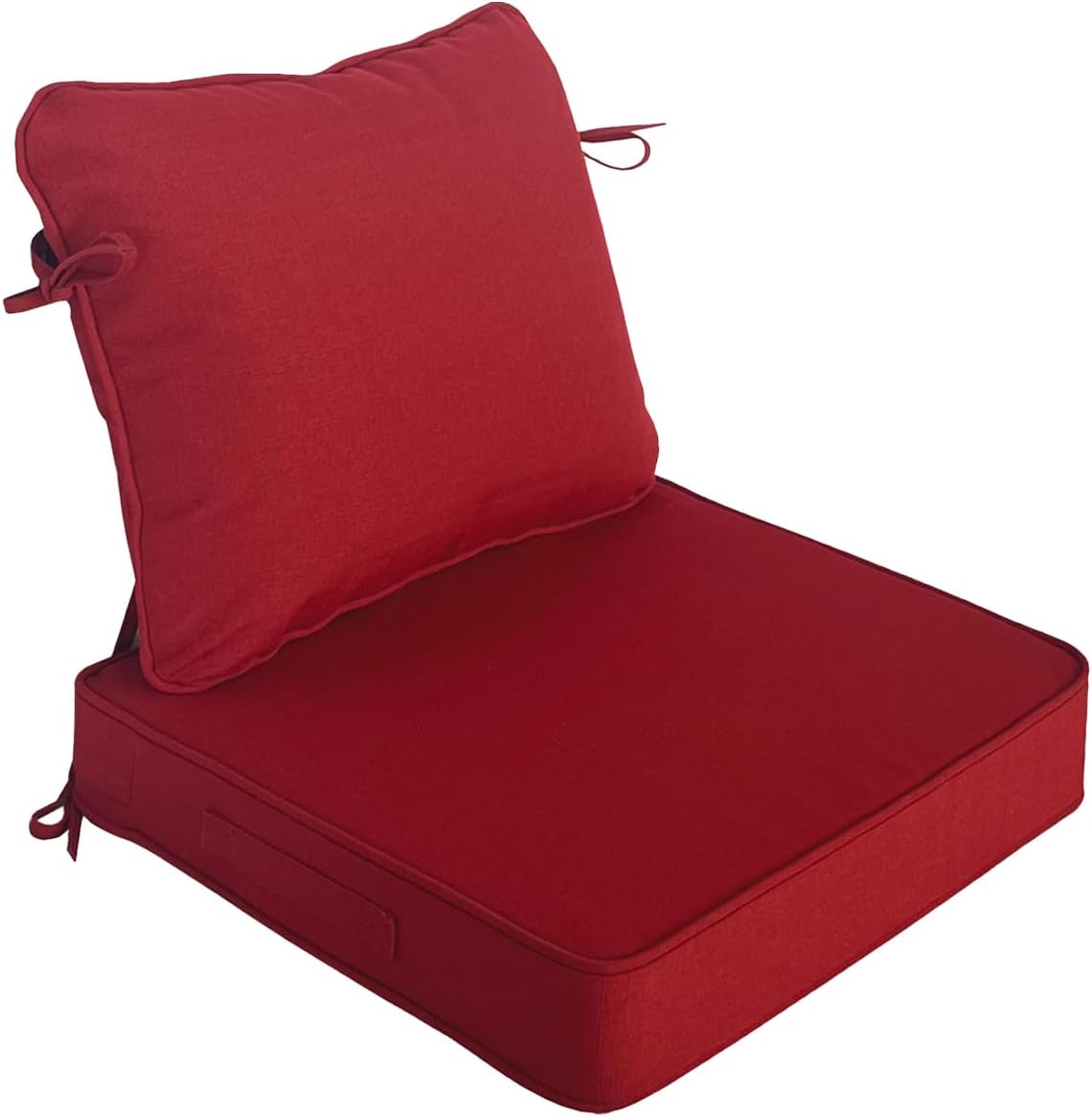 20"x20" Outdoor Universal Cushion Set of 1, Patio Cushions with Handles & Tiesi, Water-Proof Stain-Resistant UV Resistant Weather Resistant High Resilience Foam with YKK Zippers,Chili