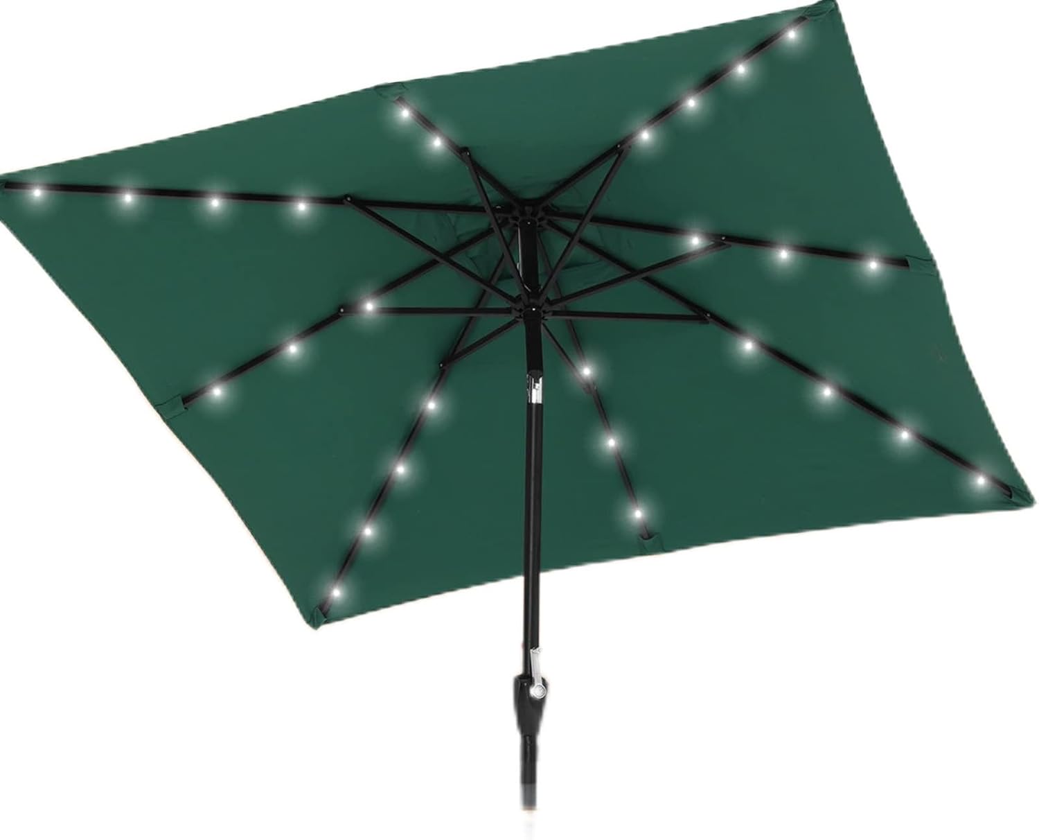 ABCCANOPY Durable Solar Led Patio Umbrellas with 32LED Lights 9FT (Orange)