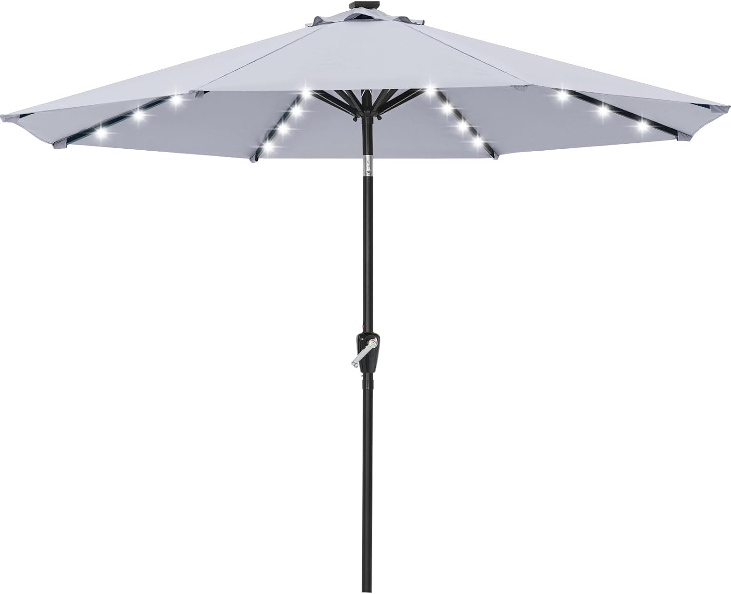 ABCCANOPY Durable Solar Led Patio Umbrellas with 32LED Lights 9FT (Orange)