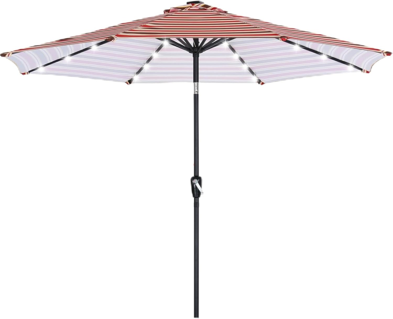 ABCCANOPY Durable Solar Led Patio Umbrellas with 32LED Lights 9FT (Orange)