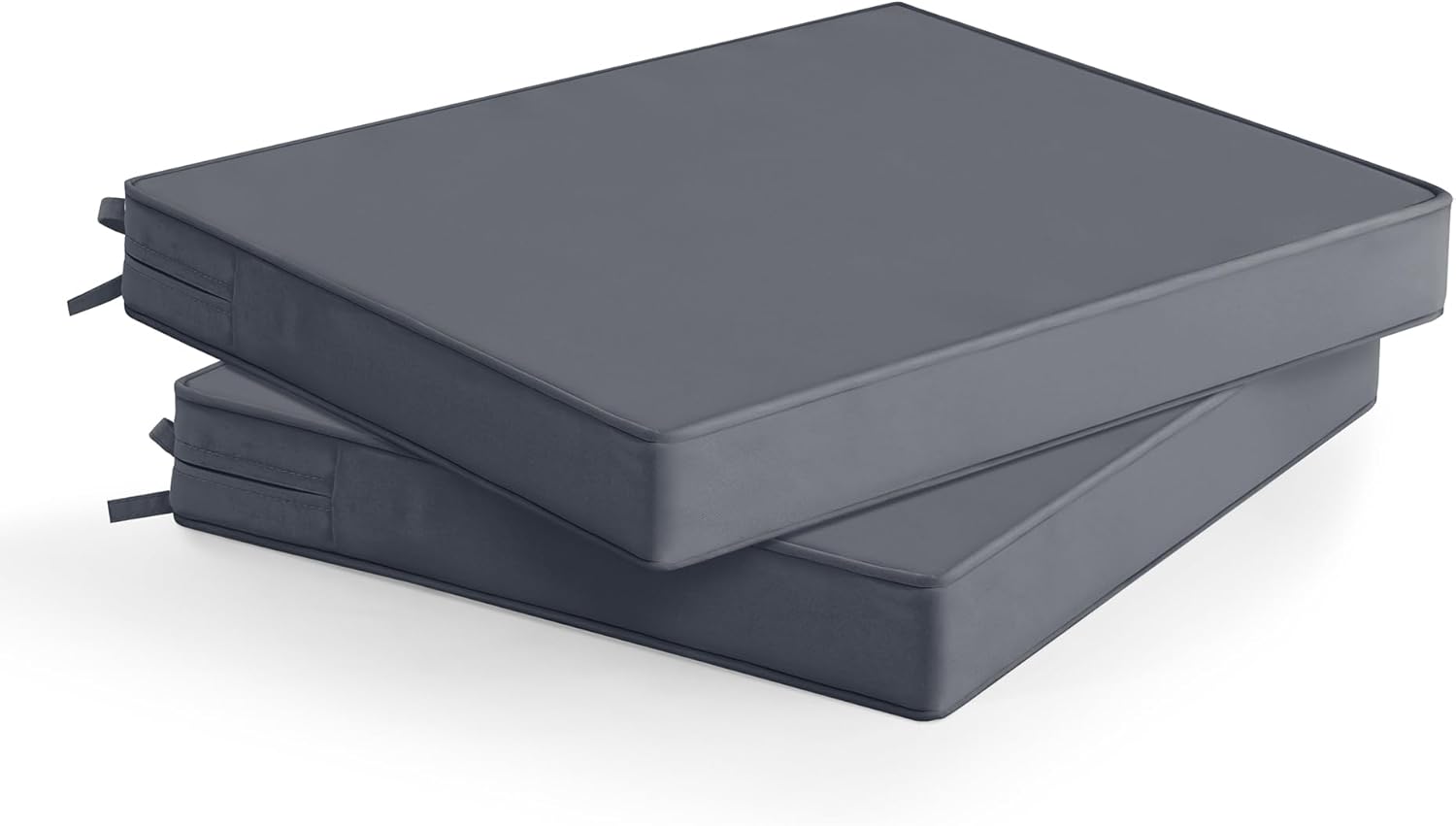 Outdoor Chair Cushions Set of 6: Waterproof & Fade Resistant Seat Cushion for Patio Furniture - 18.5 x 16 x 2 Inch Chair Pads with Ties and Hidden Zipper - Patio Chair Cushion Replacement, Beige