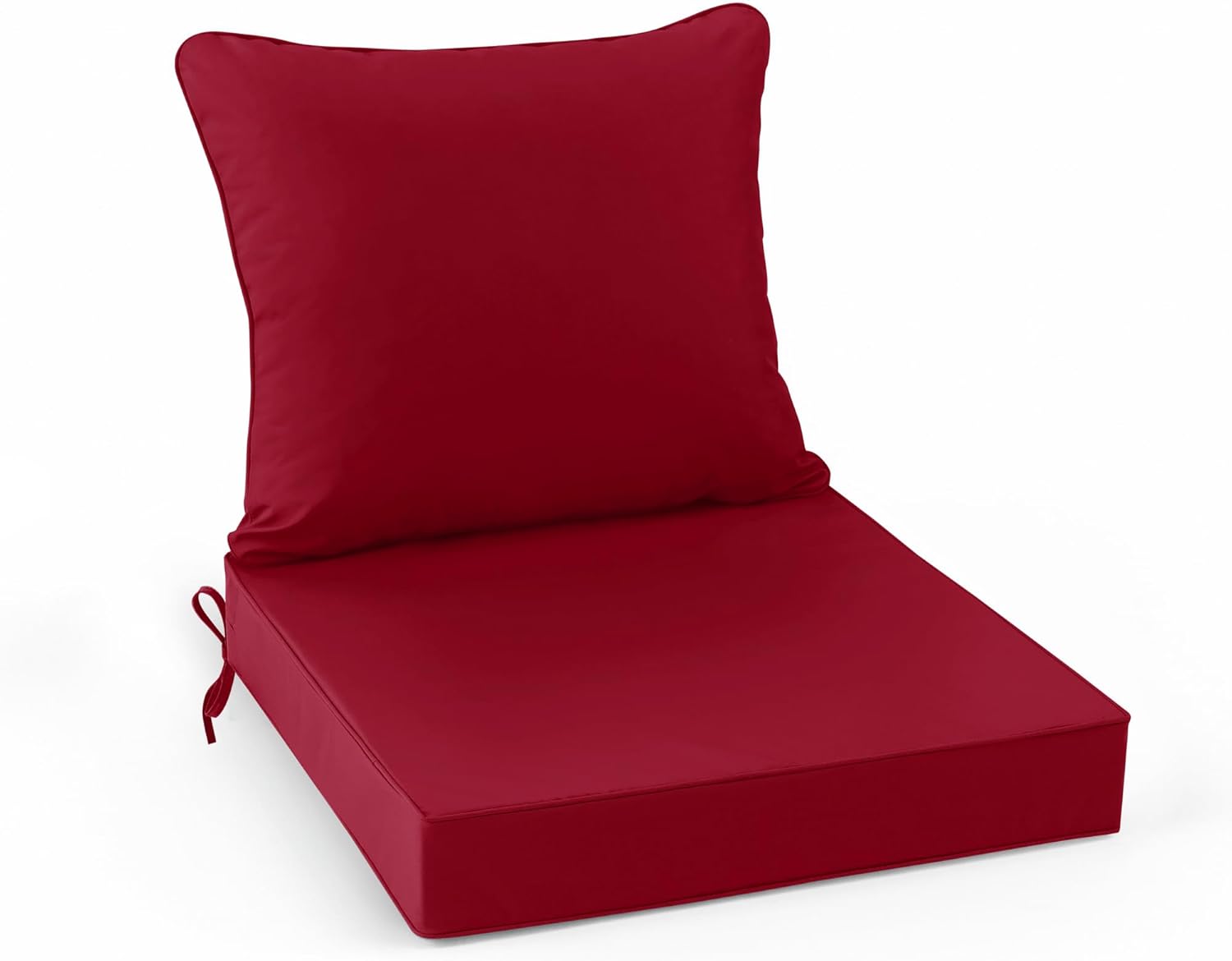 Outdoor Chair Cushion Weather Resistant, Backrest and Seat Cushion Set for Patio Furniture with Waterproof Removable Cover, 19 x 19 Inch, Cream, Set of 4