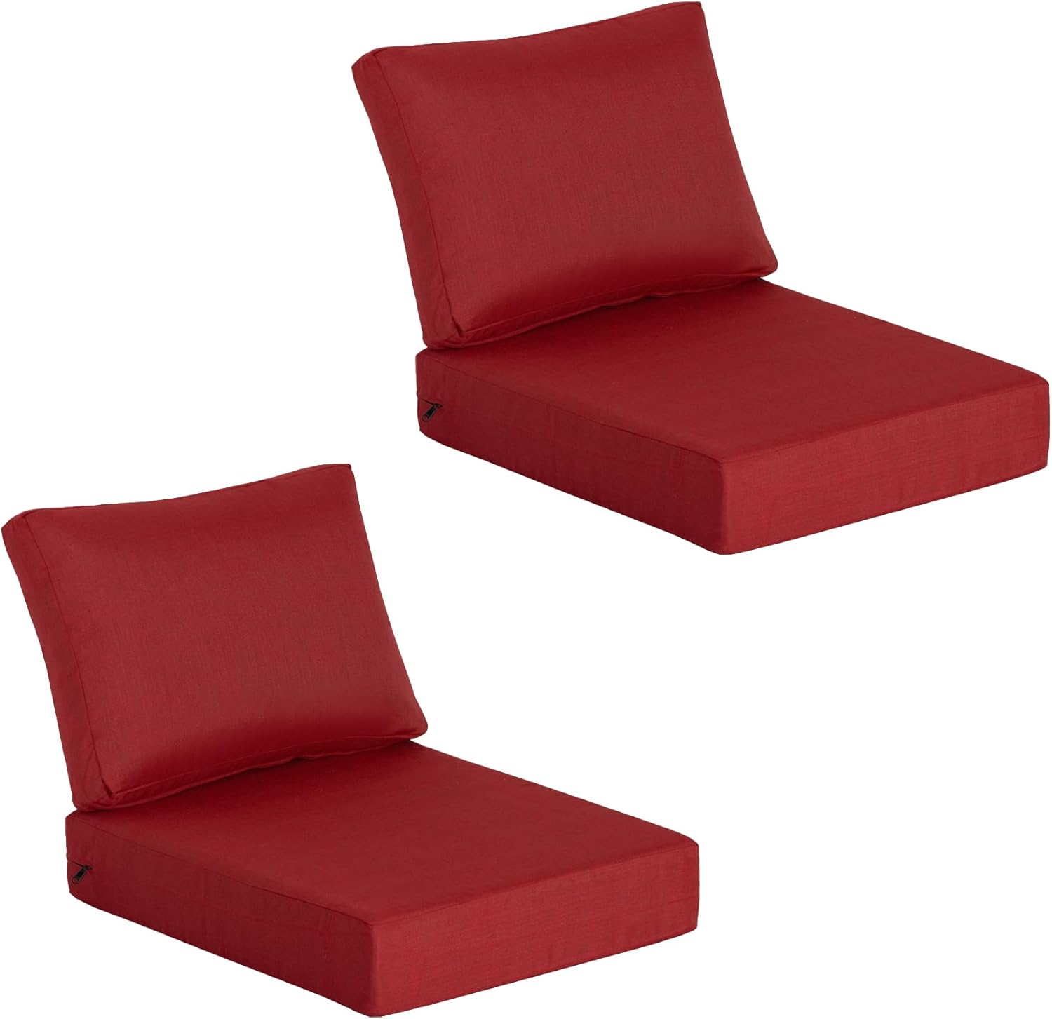 20"x20" Outdoor Universal Cushion Set of 1, Patio Cushions with Handles & Tiesi, Water-Proof Stain-Resistant UV Resistant Weather Resistant High Resilience Foam with YKK Zippers,Chili