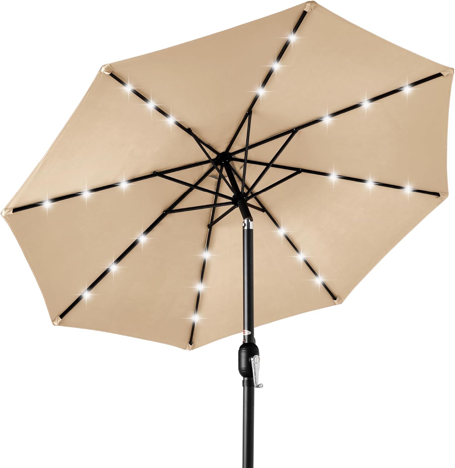 Best Choice Products 10ft Solar Polyester LED Lighted Patio Umbrella w/Tilt Adjustment and UV-Resistant Fabric