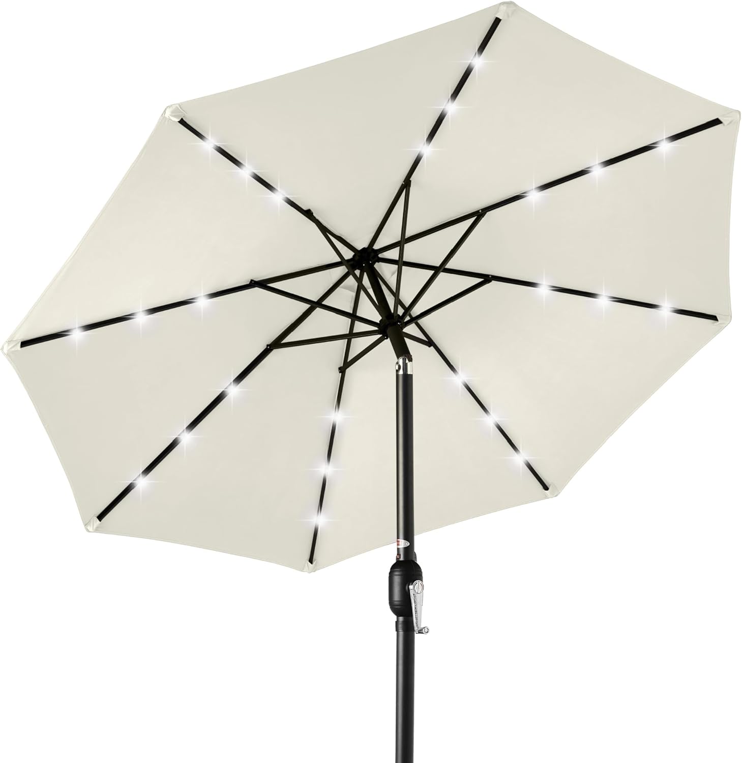 Best Choice Products 10ft Solar Polyester LED Lighted Patio Umbrella w/Tilt Adjustment and UV-Resistant Fabric