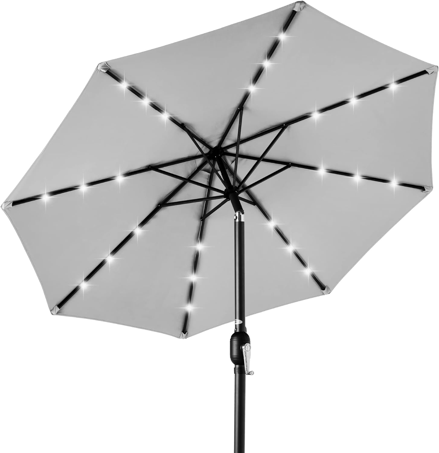 Best Choice Products 10ft Solar Polyester LED Lighted Patio Umbrella w/Tilt Adjustment and UV-Resistant Fabric