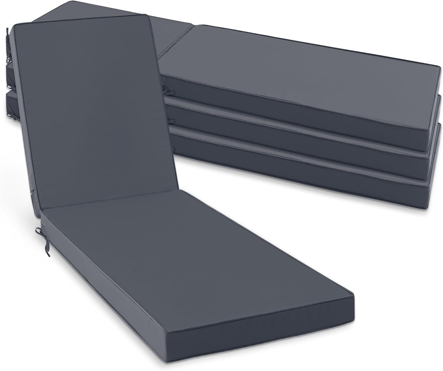 Chaise Lounge Cushions Outdoor Set of 2 - Waterproof and Fade Resistant Sun Lounger Replacement Cushions - Patio Lounger Pads with Removable Cover for Pool, Deck, Lawn, 72 x 21 x 3 Inch, Teal