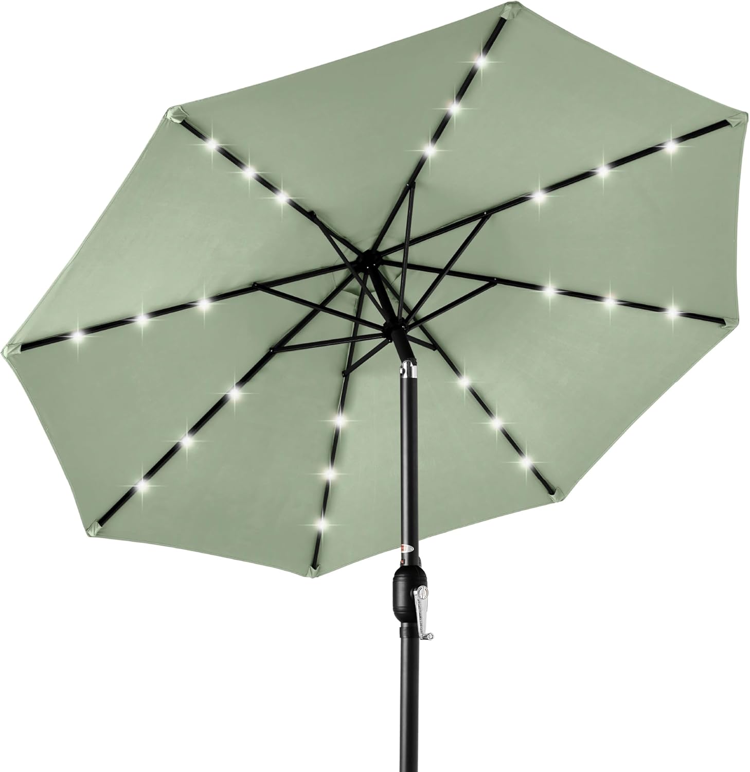 Best Choice Products 10ft Solar Polyester LED Lighted Patio Umbrella w/Tilt Adjustment and UV-Resistant Fabric