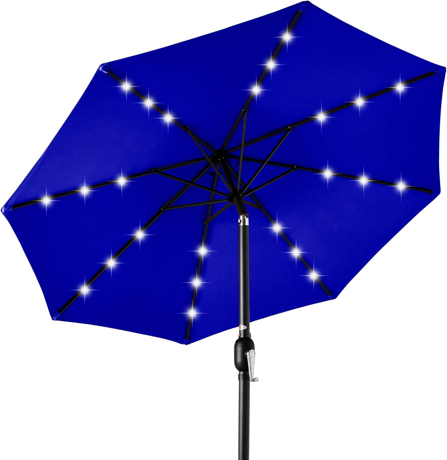 Best Choice Products 10ft Solar Polyester LED Lighted Patio Umbrella w/Tilt Adjustment and UV-Resistant Fabric