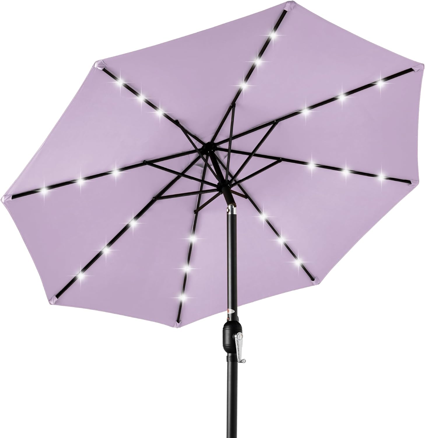 Best Choice Products 10ft Solar Polyester LED Lighted Patio Umbrella w/Tilt Adjustment and UV-Resistant Fabric