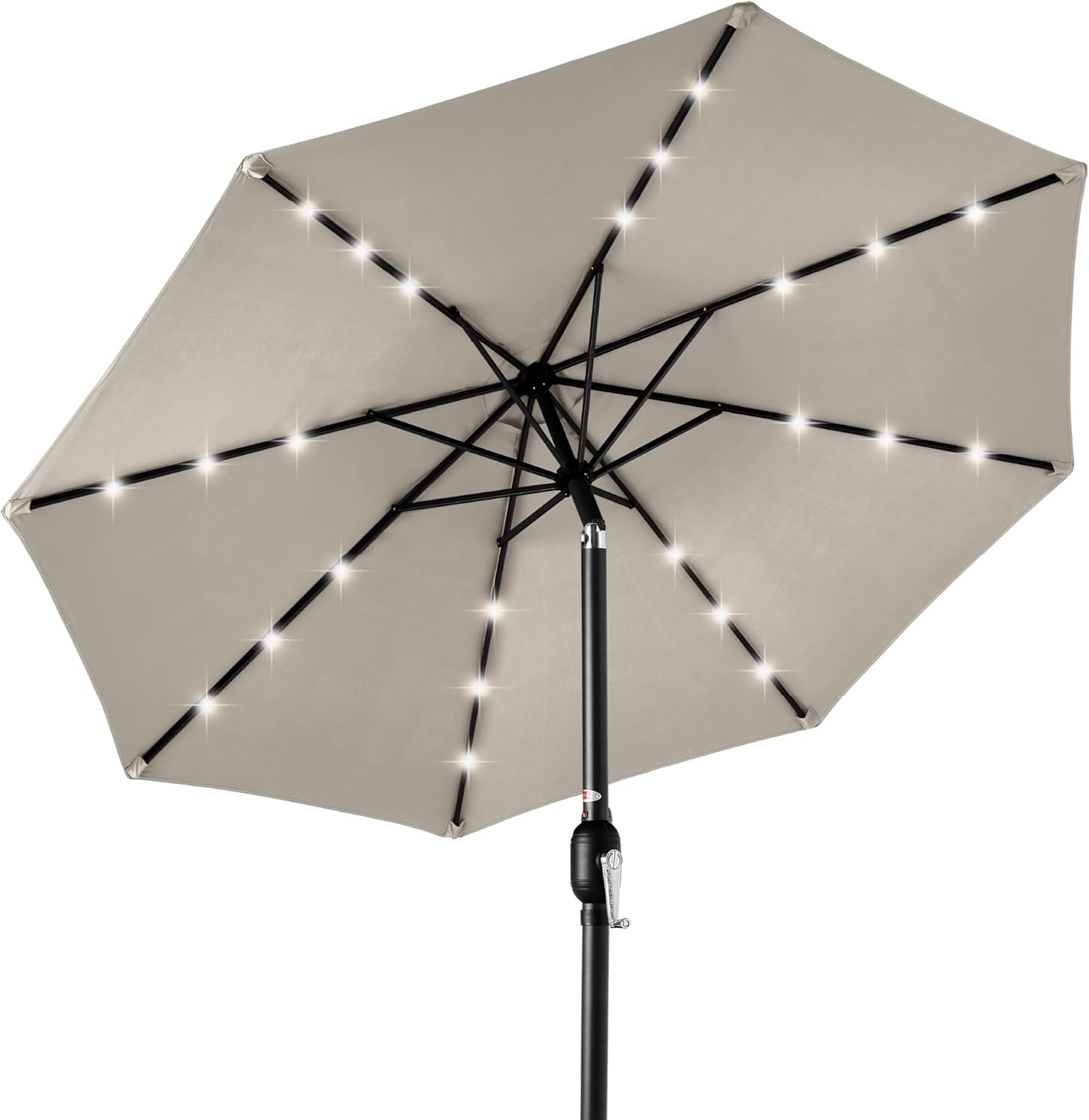 Best Choice Products 10ft Solar Polyester LED Lighted Patio Umbrella w/Tilt Adjustment and UV-Resistant Fabric