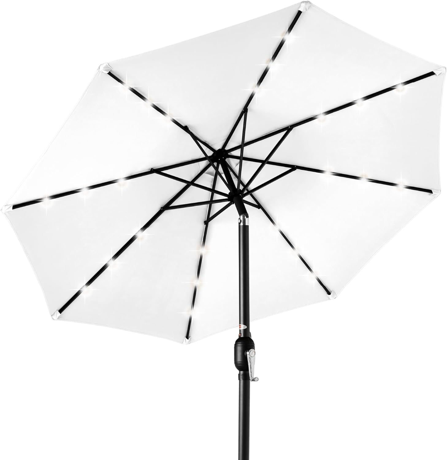 Best Choice Products 10ft Solar Polyester LED Lighted Patio Umbrella w/Tilt Adjustment and UV-Resistant Fabric