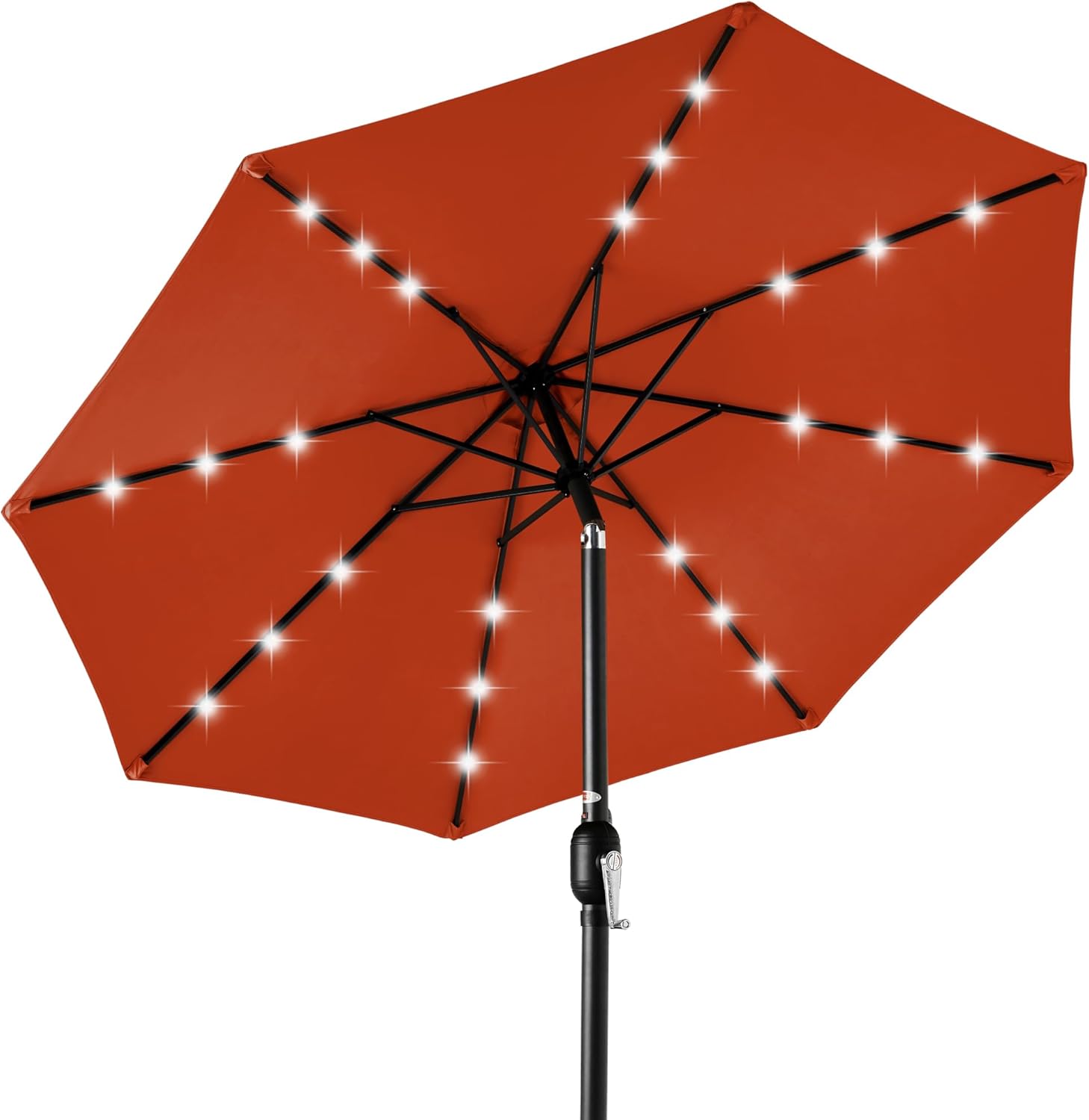 Best Choice Products 10ft Solar Polyester LED Lighted Patio Umbrella w/Tilt Adjustment and UV-Resistant Fabric