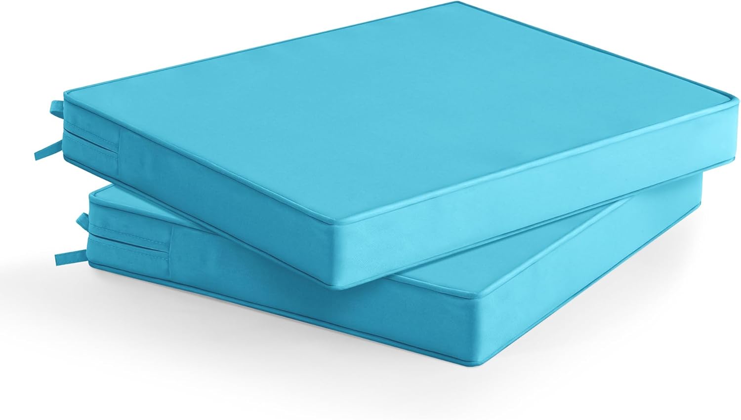 Outdoor Chair Cushions Set of 6: Waterproof & Fade Resistant Seat Cushion for Patio Furniture - 18.5 x 16 x 2 Inch Chair Pads with Ties and Hidden Zipper - Patio Chair Cushion Replacement, Beige