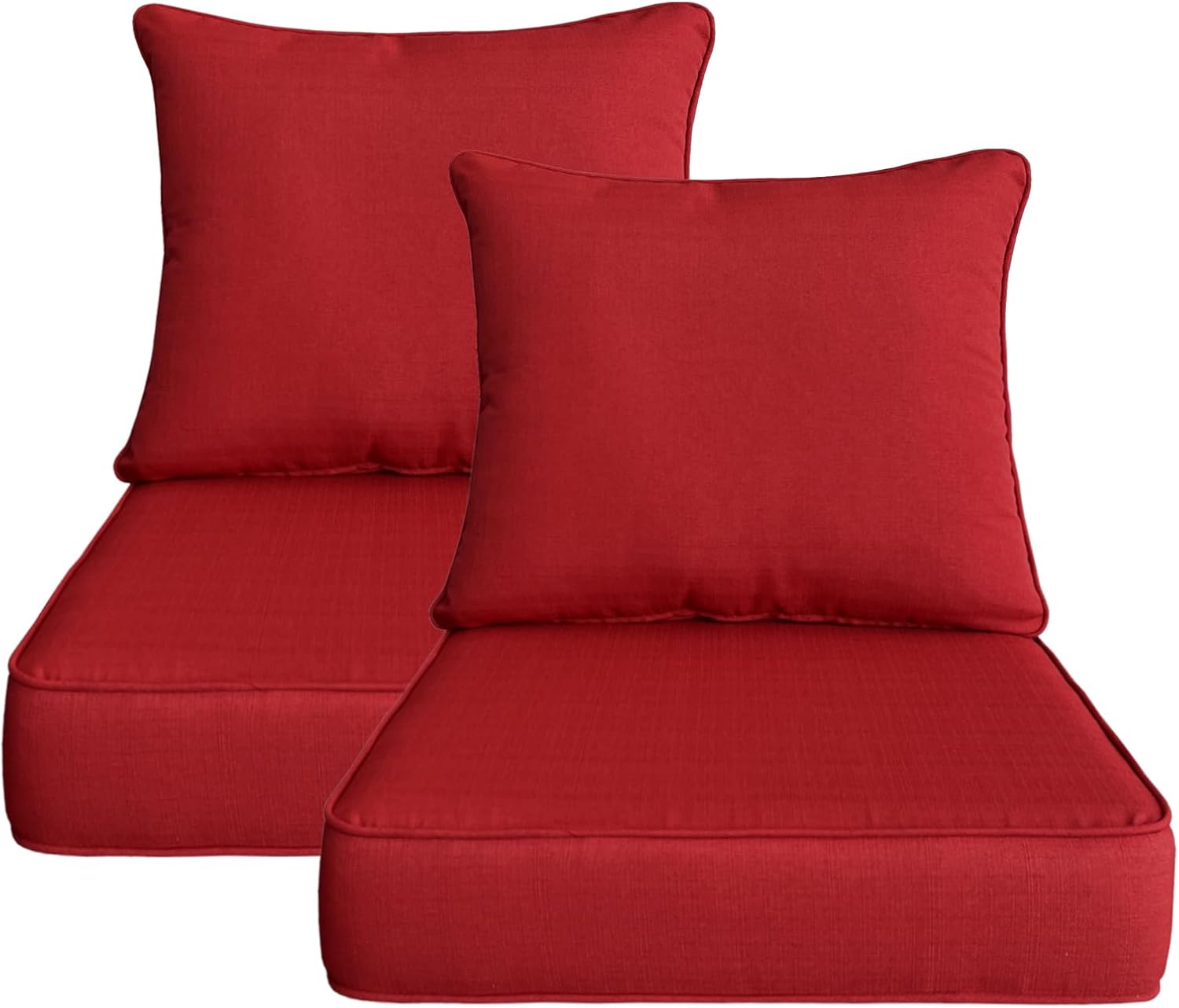 20"x20" Outdoor Universal Cushion Set of 1, Patio Cushions with Handles & Tiesi, Water-Proof Stain-Resistant UV Resistant Weather Resistant High Resilience Foam with YKK Zippers,Chili