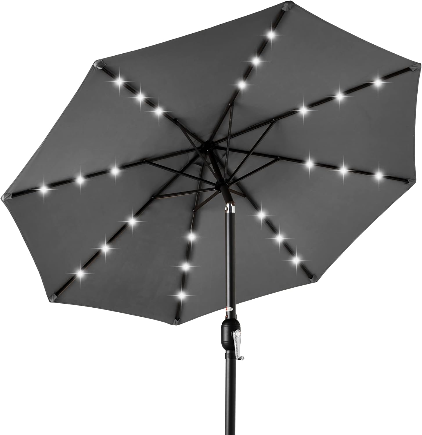 Best Choice Products 10ft Solar Polyester LED Lighted Patio Umbrella w/Tilt Adjustment and UV-Resistant Fabric