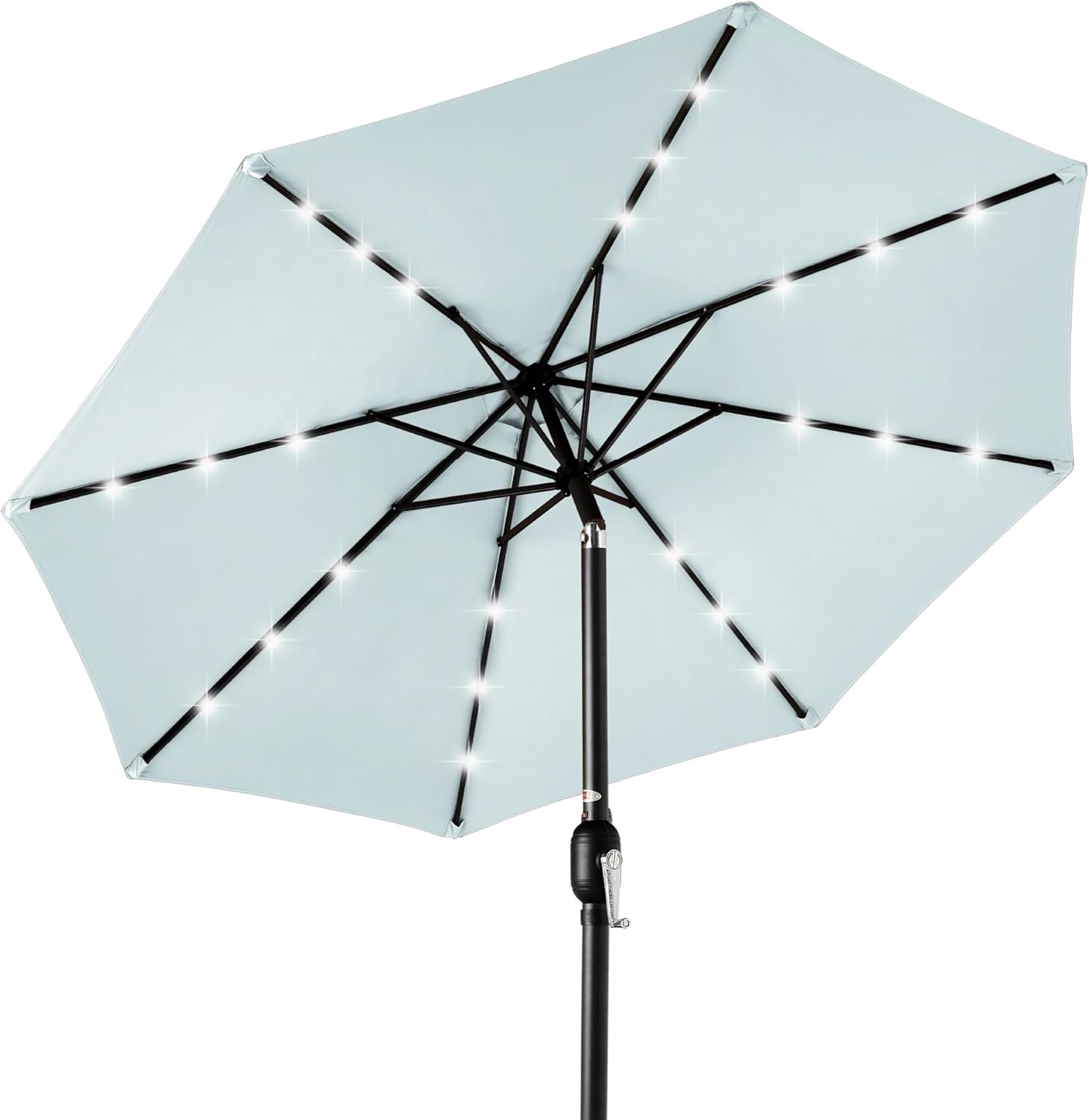 Best Choice Products 10ft Solar Polyester LED Lighted Patio Umbrella w/Tilt Adjustment and UV-Resistant Fabric