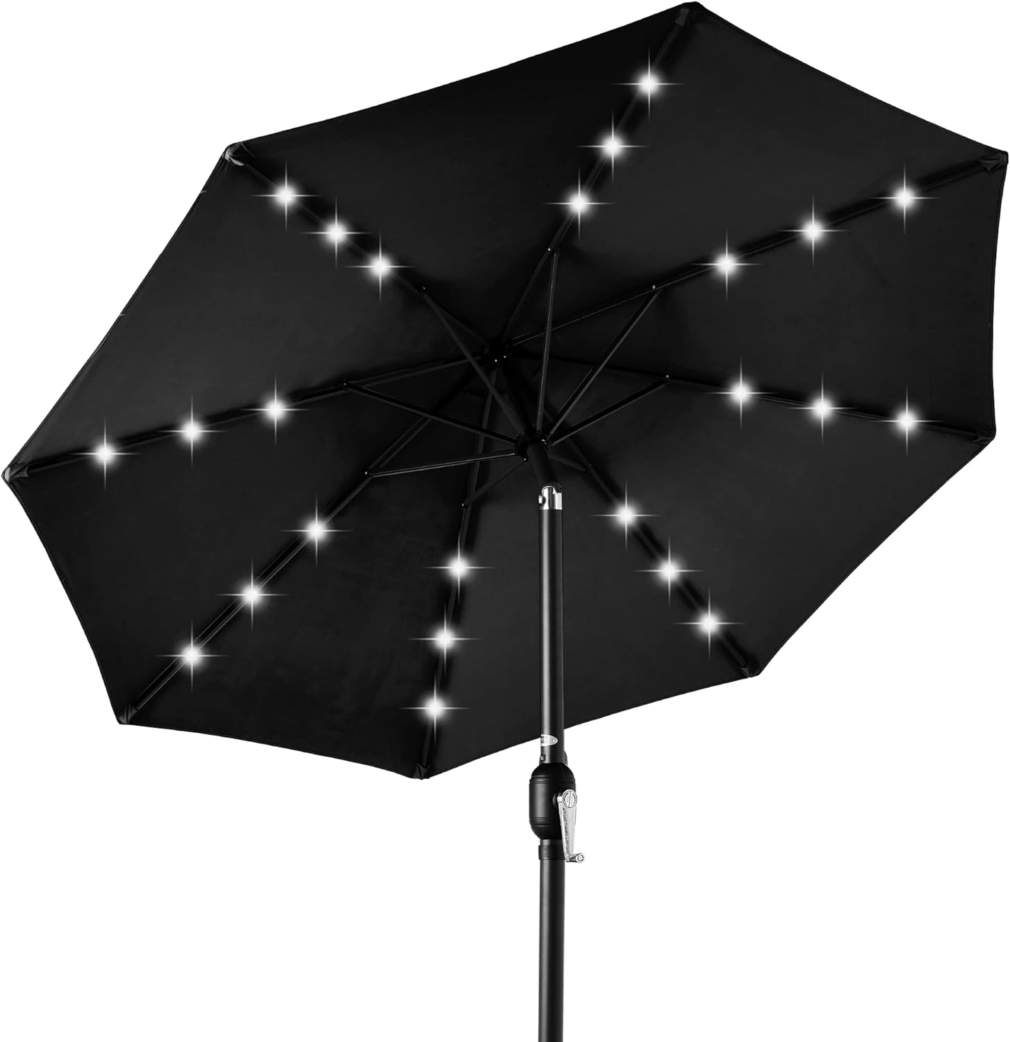 Best Choice Products 10ft Solar Polyester LED Lighted Patio Umbrella w/Tilt Adjustment and UV-Resistant Fabric