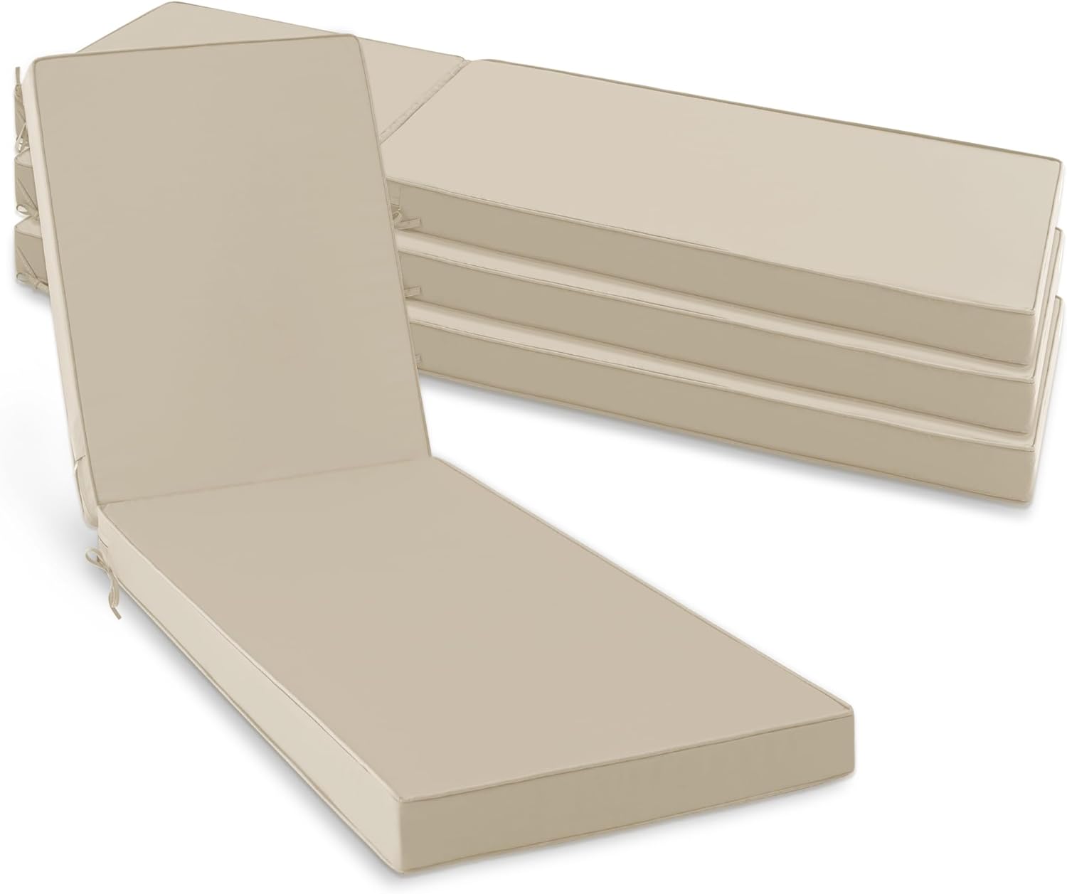 Chaise Lounge Cushions Outdoor Set of 2 - Waterproof and Fade Resistant Sun Lounger Replacement Cushions - Patio Lounger Pads with Removable Cover for Pool, Deck, Lawn, 72 x 21 x 3 Inch, Teal