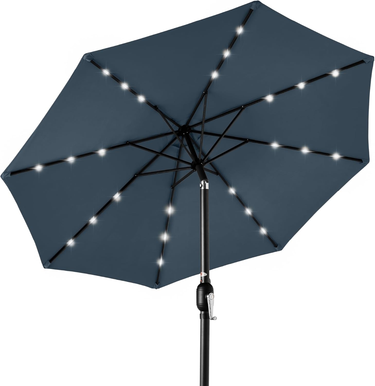 Best Choice Products 10ft Solar Polyester LED Lighted Patio Umbrella w/Tilt Adjustment and UV-Resistant Fabric