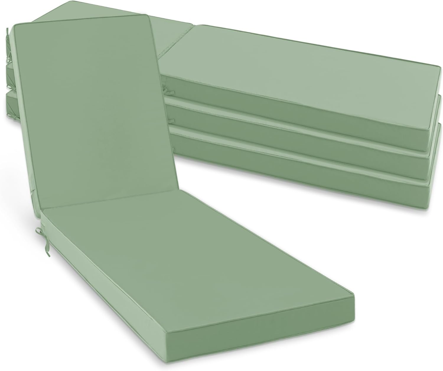 Chaise Lounge Cushions Outdoor Set of 2 - Waterproof and Fade Resistant Sun Lounger Replacement Cushions - Patio Lounger Pads with Removable Cover for Pool, Deck, Lawn, 72 x 21 x 3 Inch, Teal