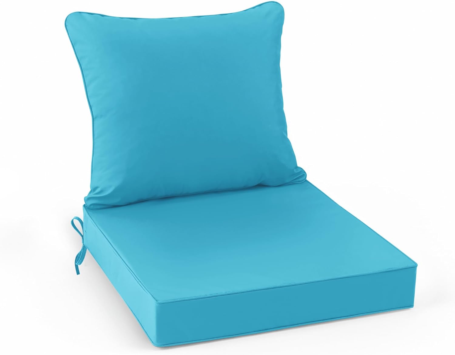 Outdoor Chair Cushions Set of 4, Waterproof Backrest and Deep Seat Cushion Set for Patio Furniture, Outdoor Sofa Replacement Cushions with Removable Cover, 24 x 24 Inch, Cream