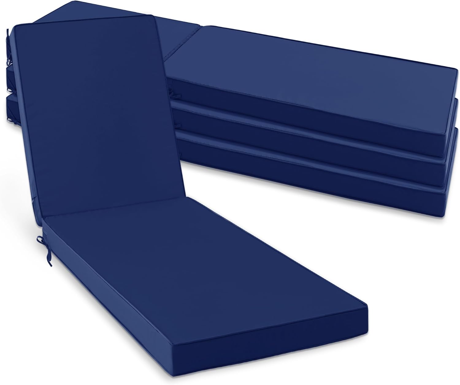 Chaise Lounge Cushions Outdoor Set of 2 - Waterproof and Fade Resistant Sun Lounger Replacement Cushions - Patio Lounger Pads with Removable Cover for Pool, Deck, Lawn, 72 x 21 x 3 Inch, Teal