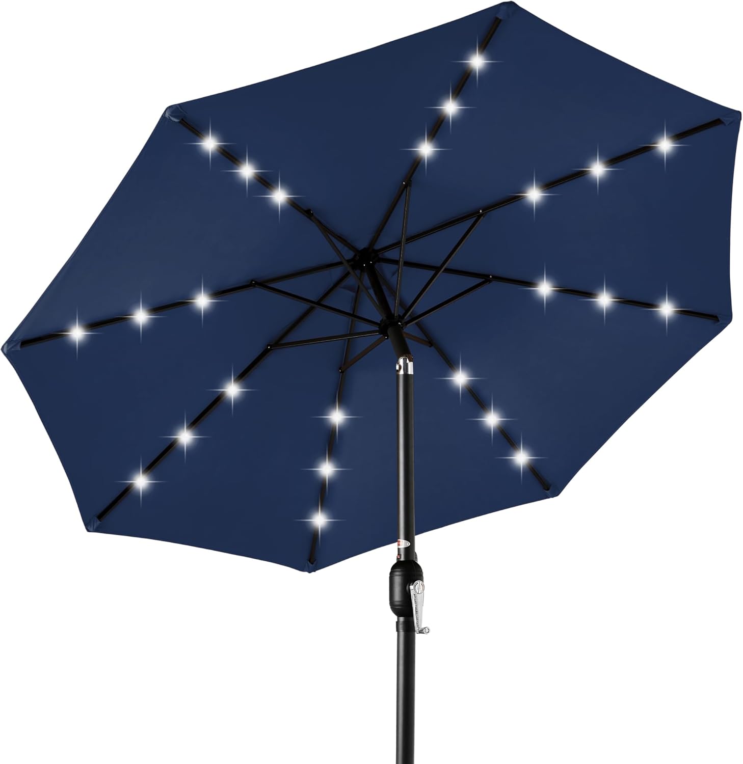 Best Choice Products 10ft Solar Polyester LED Lighted Patio Umbrella w/Tilt Adjustment and UV-Resistant Fabric