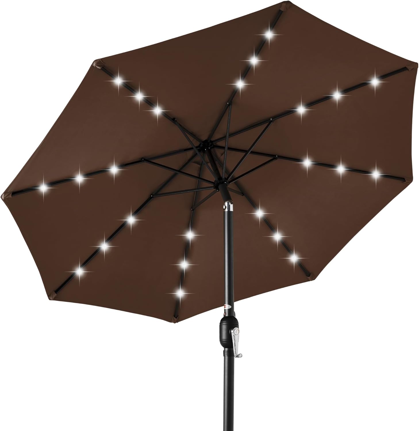 Best Choice Products 10ft Solar Polyester LED Lighted Patio Umbrella w/Tilt Adjustment and UV-Resistant Fabric