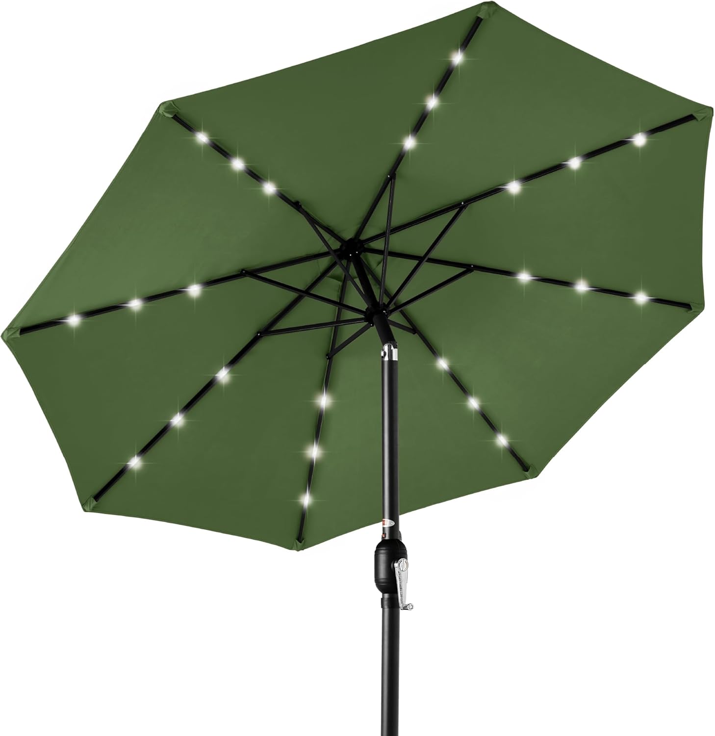Best Choice Products 10ft Solar Polyester LED Lighted Patio Umbrella w/Tilt Adjustment and UV-Resistant Fabric