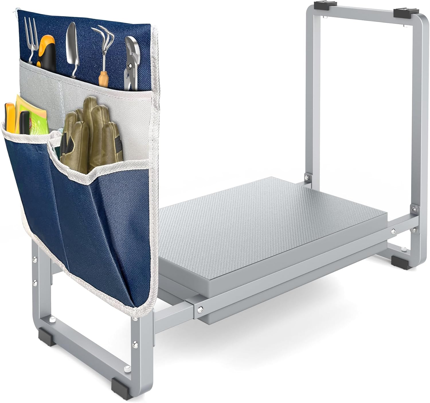 FLINTER Garden Kneelers Seat, Stable and Save Tip-Resistant Design 10.2" Wider Garden Kneeler and Seat with Handle, Heavy Duty Gardening Stool for Seniors, Gardening Weeding Bench for Parents - Black