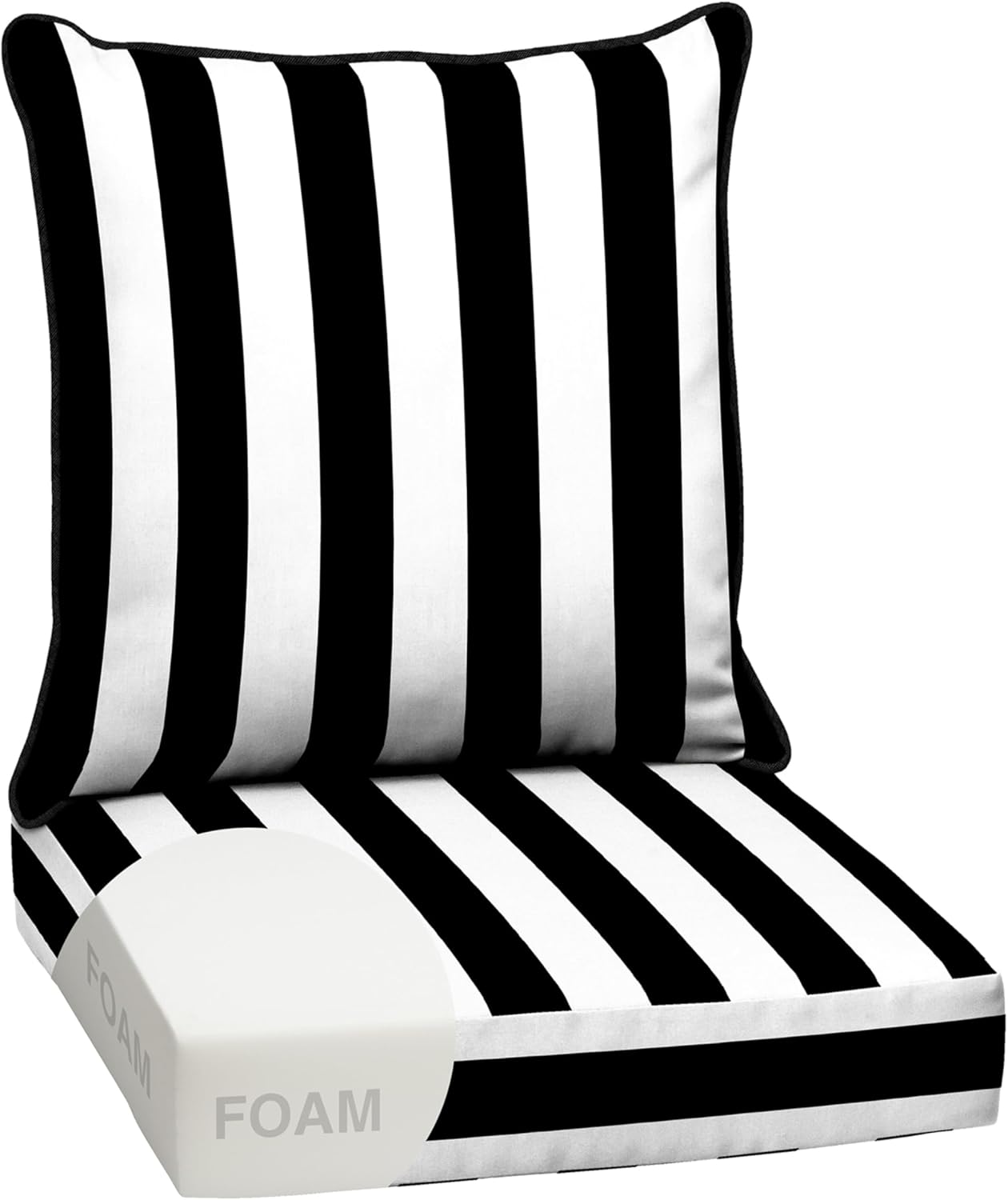 Arden Outdoor Deep Seat Cushion Set, 24 in x 24 in, Weather-Proof, Rain-Proof, Fade Resistant Patio Cushion for Chair, Sofa, and Couch Sapphire Blue Leala