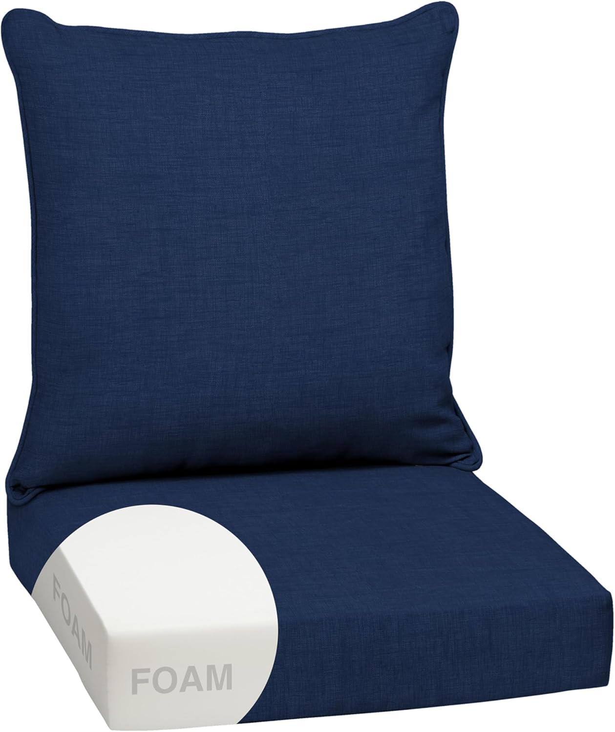 Arden Outdoor Deep Seat Cushion Set, 24 in x 24 in, Weather-Proof, Rain-Proof, Fade Resistant Patio Cushion for Chair, Sofa, and Couch Sapphire Blue Leala