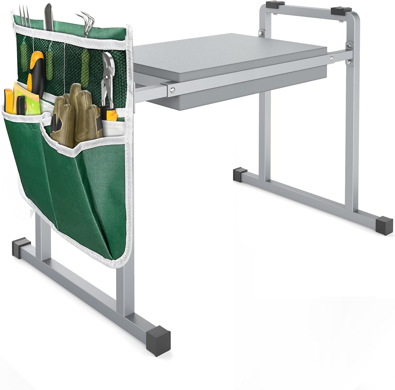 FLINTER Garden Kneelers Seat, Stable and Save Tip-Resistant Design 10.2" Wider Garden Kneeler and Seat with Handle, Heavy Duty Gardening Stool for Seniors, Gardening Weeding Bench for Parents - Black